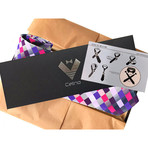 Silk Neck Tie +Gift Box // Pink + Purple Checkered