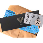 Silk Neck Tie + Gift Box // Blue Polka Dots