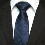 Silk Neck Tie + Gift Box // Solid Blue Check
