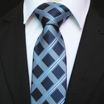 Silk Neck Tie + Gift Box // Blue Check