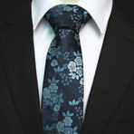 Silk Neck Tie + Gift Box // Blue Floral