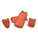 Tampa Fuego // Genuine Alligator Tail // Standard Case // 3 Piece Set // Lighter + Cutter Sheath (Orange)