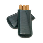 Genuine Teju Lizard And Genuine Leather Cigar Case // Standard (Green)
