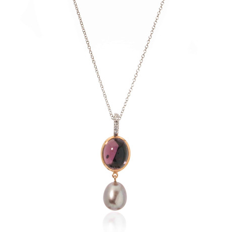 Mimi Milano 18k Two-Tone Gold Amethyst + Diamond Pendant Necklace I