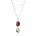 Mimi Milano 18k Two-Tone Gold Amethyst + Diamond Pendant Necklace I