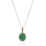 Mimi Milano 18k Two-Tone Gold Jade + Diamond Pendant Necklace
