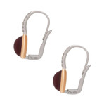 Mimi Milano 18k Two-Tone Gold Diamond + Garnet Earrings