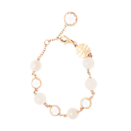 Mimi Milano 18k Rose Gold Rock Crystal Bracelet