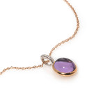 Mimi Milano 18k Two-Tone Gold Amethyst + Diamond Pendant Necklace II