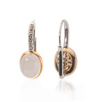 Mimi Milano 18k Two-Tone Gold Quartz + Diamond Huggie Earrings