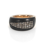 Bucherer 18k Rose Gold + Wood Diamond Ring // Ring Size: 6.5