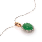 Mimi Milano 18k Two-Tone Gold Jade + Diamond Pendant Necklace