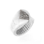 Bucherer 18k White Gold + Ceramic Diamond Ring // Ring Size: 7.5