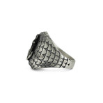 Onyx Stone Lord of the Seas Ring // Silver + Black (8)