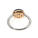 Mimi Milano 18k Two-Tone Gold Blue Topaz + Diamond Statement Ring // Ring Size: 6.25