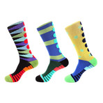 Lane Stripe Athletic Socks II // Multicolor // Pack of 3