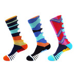 Tiger Stripe Athletic Socks II // Multicolor // Pack of 3