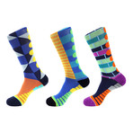 Mile Stripe Athletic Socks II // Multicolor // Pack of 3
