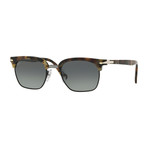 Persol // Men's Persol PO3199S Clubmaster Polarized Sunglasses // Havana + Brown