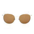 Calvin Klein // Unisex CK8052 Sunglasses // Shiny Nickel + Brown