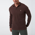 Alvise Long Sleeve Polo // Brown (XL)