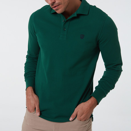 Alvise Long Sleeve Polo // Dark Green (S)