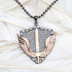 GKL0077 // Empire Wings Necklace // Black + Rose (M-L)