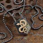Snake Necklace // Black + Gold (L-XL)