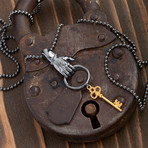 GKL0048 // Hand With Key Necklace // Black Gold (S-M)