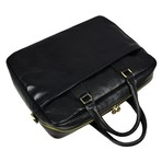 The Little Prince // Leather Briefcase Laptop Bag // Black (Cognac)
