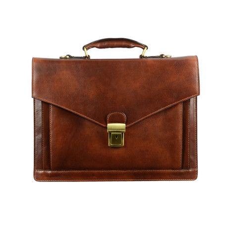 The Magus // Leather Briefcase // Dark Brown