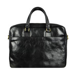The Little Prince // Leather Briefcase Laptop Bag // Black