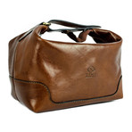 Autumn Leaves // Leather Toiletry Bag // Light Brown