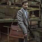 Invisible Man // Leather Briefcase // Brown