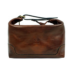 Autumn Leaves // Leather Toiletry Bag // Brown