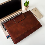 The Goblet Of Fire // Leather Laptop Sleeve // Brown