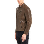 Julio Biker Leather Jacket // Khaki (L)