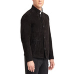 Marco High Collar Leather Jacket // Black (XL)