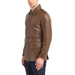 Joseph Leather Jacket // Khaki (L)