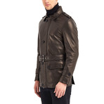 Joseph Leather Jacket // Bronze + Black (L)