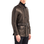 Joseph Leather Jacket // Bronze + Black (L)