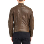 Julio Biker Leather Jacket // Khaki (L)