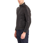 Jace Biker Leather Jacket // Black (XL)