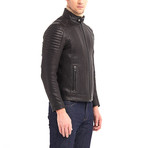 Jace Biker Leather Jacket // Black (L)