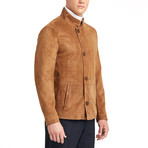 Marco High Collar Leather Jacket // Tobacco (S)