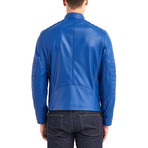 Julio Biker Leather Jacket // Blue (XL)