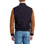 Marshall Blouson Leather Jacket // Navy + Tobacco (3XL)