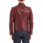 Richard Biker Leather Jacket // Bordeaux (S)