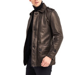 Joseph Leather Jacket // Bronze + Black (3XL)