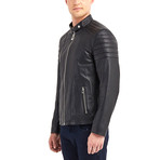 Nathaniel Biker Leather Jacket // Black (M)